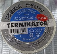 Изолента белая ПВХ, огнеупорная, всепогодная 0,17 мм, 19 мм, 20 м Terminator IU1K Изолента белая ПВХ, огнеупорная, всепогодная 0,17 мм, 19 мм, 20 м Terminator IU1K